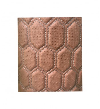 material imitatie piele tapiterie hexagon cu gaurele maro/cusatura gri cod: y03mg