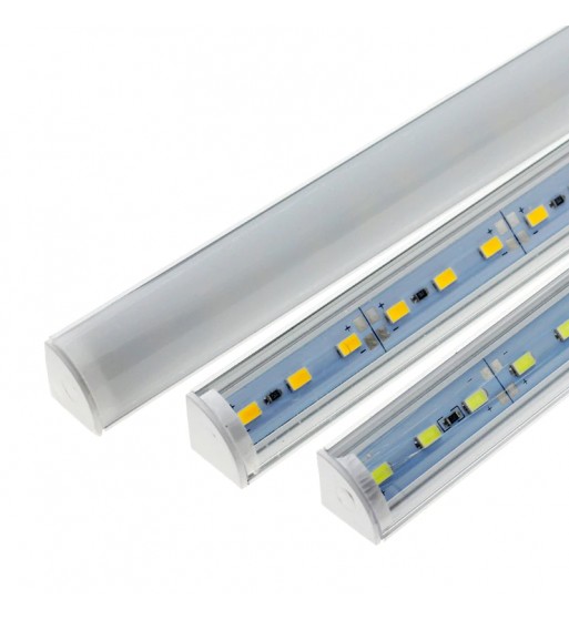 banda led rigida 5730 korea chip cu profil pe colt. 1m. 12v. lumina alb 6000k 18w.  cod: alsz11