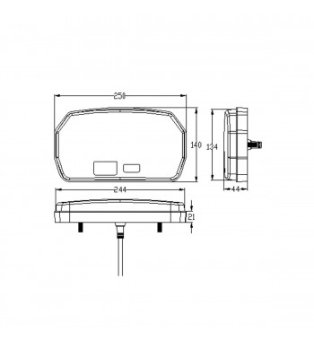 Lampa spate 240x130, LED, 5 functii, cu mers inapoi,   Cod: SL-5039 - Stanga