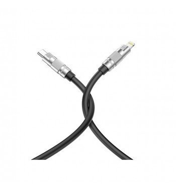 cablu silicon pentru incarcare 27w si transfer date type-c la lighting (compatibil iphone) cod: xo-nb-q228a