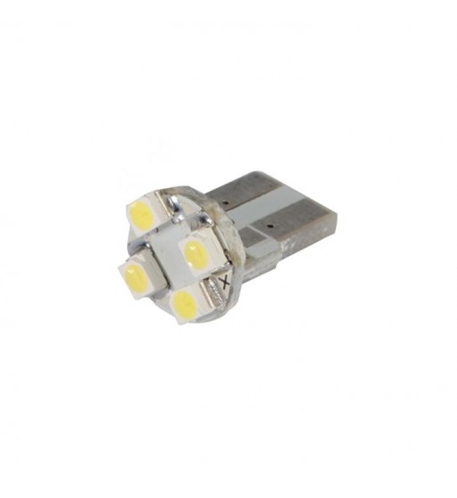 bec auto cu led t10 1210 cu 4 smd alb 12v jsun37