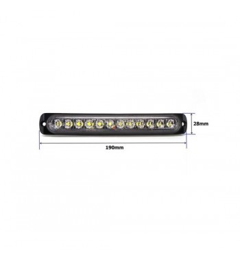 Lampa 12 LED profesionala  stroboscopica lumina portocalie12LED 12V-24V  Cod: HH-12LEDBY