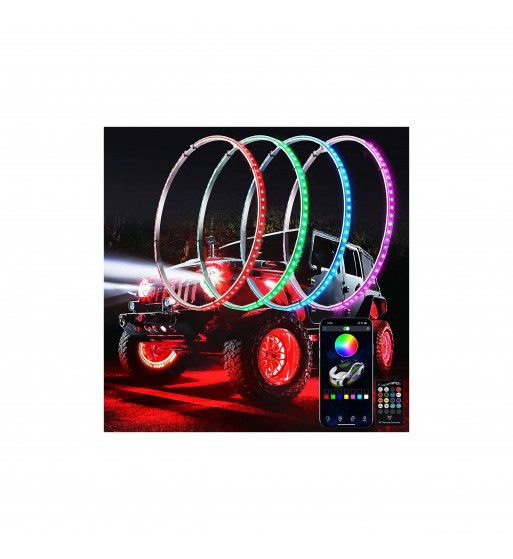 inele lumina jante led rgb cu aplicatie btt 12v cod: hh-64155