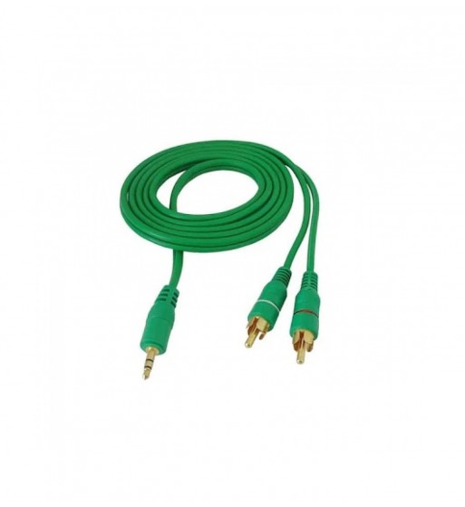 cablu jack 2rca 3.5mm.10m verde miv