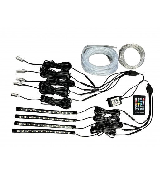 kit fir neon led rgb + banda led rgb 22cm cu telecomanda rf. spt54arw 12v