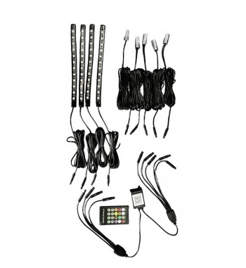 KIT FIR NEON LED RGB + BANDA LED RGB 22CM CU TELECOMANDA RF. SPT54ARW 12V