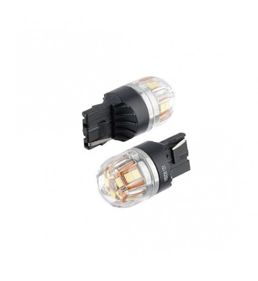 bec o faza  t20 7440 w21w 15smd 2835 12v canbus  nonpolar 320 lumen  lumina galbena  cod:spt15-7440-y