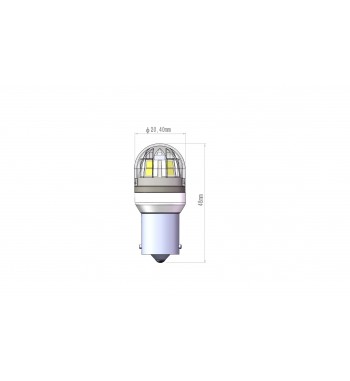 Bec 2 faze  BAY15D T.V. P21-5W  15SMD 2835   12V CANBUS  nonpolar 320 lumen  Lumina alba Cod: SPT15-1157-W