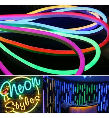 banda led neon flex 5 metri. 12v.  cod: jsunspt-neon-2835-1-12v - alb