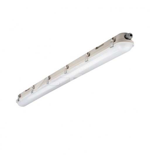 lampa led rezistenta la apa seria m 1200mm 36w 4000k milky cover ss clip 120 lm/w cod: 20217