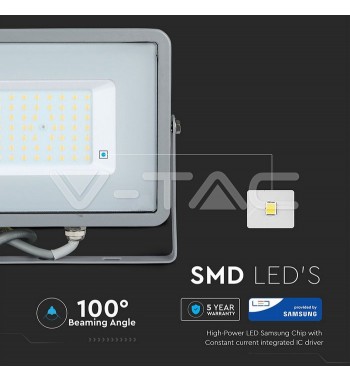 Proiector 50W LED Cip SMD SAMSUNG Corp Gri 6400K COD: 465