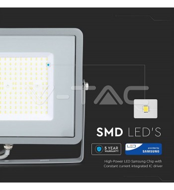 Proiector LED SMD 100W Cip SAMSUNG Slim Gri 6400K 120LM-W COD:771