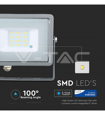 Proiector LED 20W Cip SAMSUNG SMD Corp Gri 6400K COD: 447