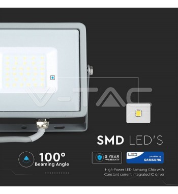 Proiector LED de 30W Cip SMD SAMSUNG Corp Gri 4000K COD: 455