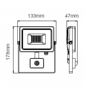 Proiector LED 10W Senzor SAMSUNG Cip Cut-OFF Function Corp Negru 4000K COD: 437