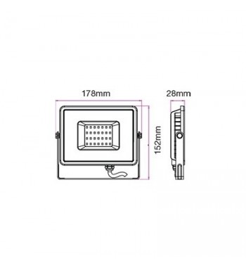 Proiector LED de 30W Cip SMD SAMSUNG Corp Gri 6400K COD: 456