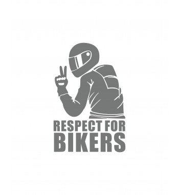 abtibild "respect for bikers" diverse culori cod: xl-01 - alb reflectiv xl-01-02