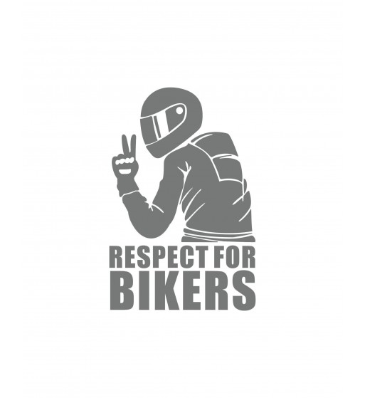 abtibild "respect for bikers" diverse culori cod: xl-01 - alb reflectiv xl-01-02