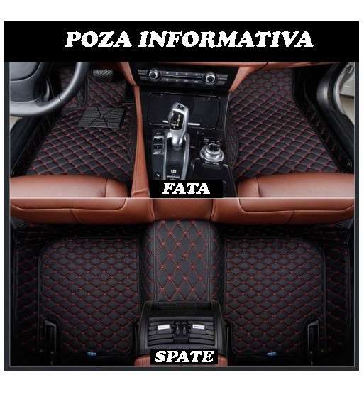 covorase auto lux piele 5d bmw seria 7 f01 2010-> varianta scurta ( 5d-033 cusatura rosie )