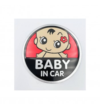 abtibild  "baby in car" fundal  rosu -forma in relief cod:ts-121