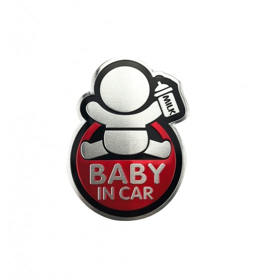 abtibild "baby in car" fundal rosu forma in relief  cod:ts-125