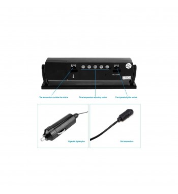 Termometru interior - exterior, ceas si voltmetru Cod: 7013V