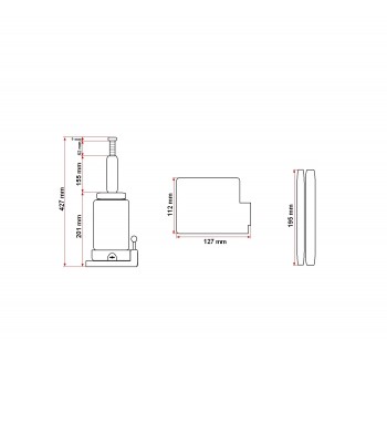 Cric hidraulic 12 tone 210mm Cod: BK82107 -DISCRH12