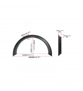 Set protectie aripa universal Overfender culoare Negru Mat  Cod: HH-UNIV-033