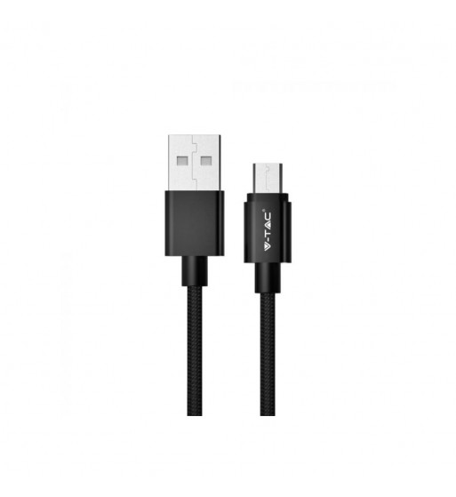 Cablu de date Micro USB, V-TAC, Seria Silver, Negru, 1m Cod: VT-5331