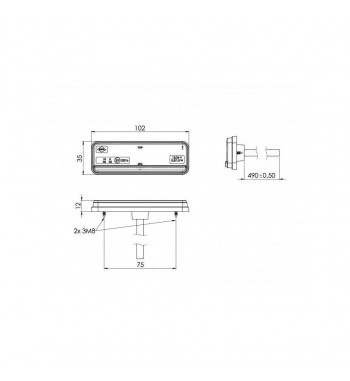 Lampa gabarit 102x35 LED, galbena NEON  Cod: LD 2435