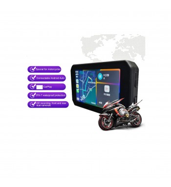 Sistem GPS moto cu DVR si camera marsarier + senzori presiune 12V cu 2 camere  Cod: CHS-C5-MOTO