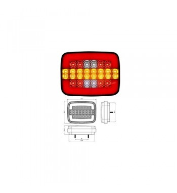 Lampa LED cu semnalizare dinamica 4 functii  24V   Cod: 202205-D