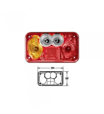 Lampa stop camion remorca  cu cablaj 5 functii  Cod: 2009