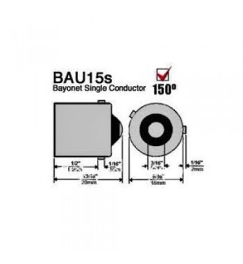 Bec o faza T.V. 12V 21W  BA15S  Portocaliu ART- Pret pe set 10 bucati