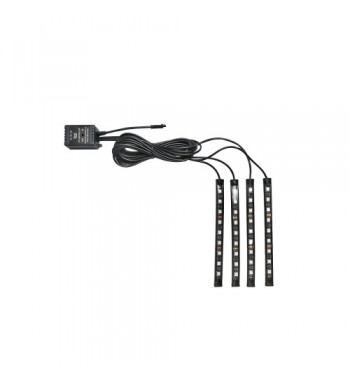 Kit lumini ambientale interior auto RGB LED 12V-6A cu telecomanda Cod: BK80028